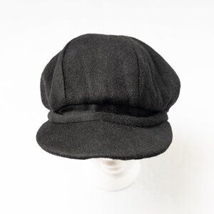 Upcycled Black Camel Hair Newsboy, Baker Boy, Paperboy Hat